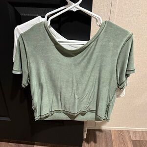 American Eagle Outfitters Sage Green Crop Top